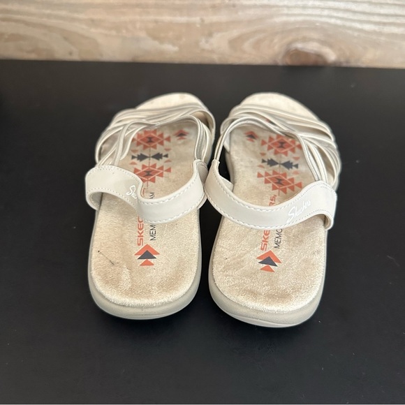 Skechers Reggae Slim Simply Stretch Sandals Beige Taupe Slingback Size 8 - Picture 3 of 10